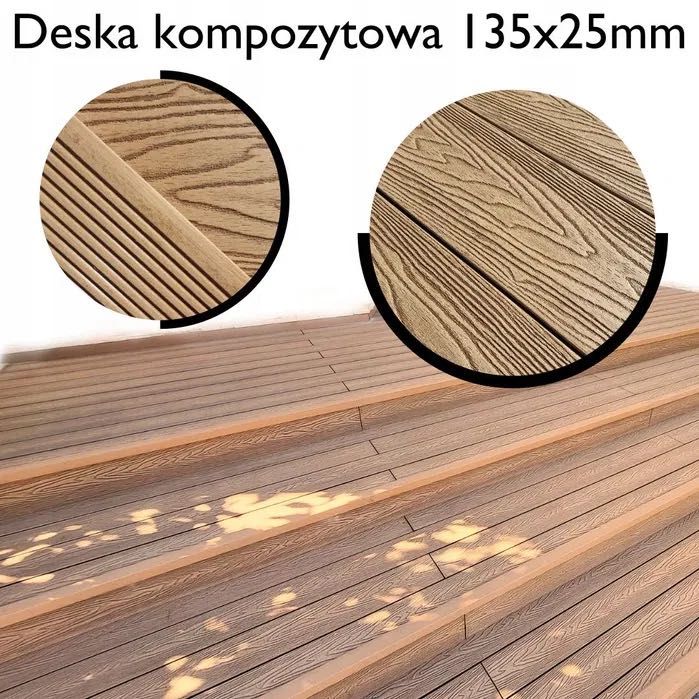 Deski kompozytowe faktura drewna 3m. i 4m. 26.50 mb brutto