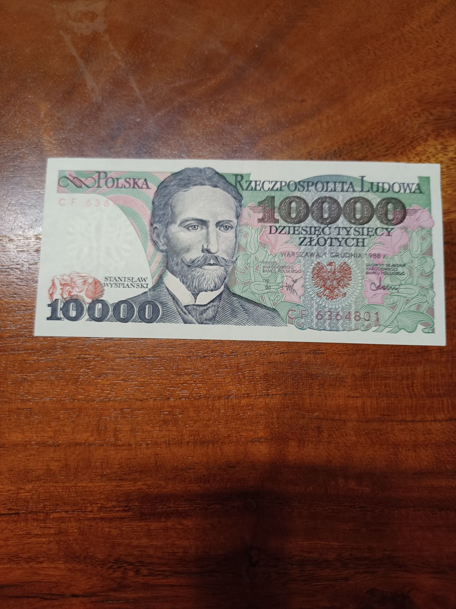 Banknot PRL 10000 zł 1988r UNC- seria CF