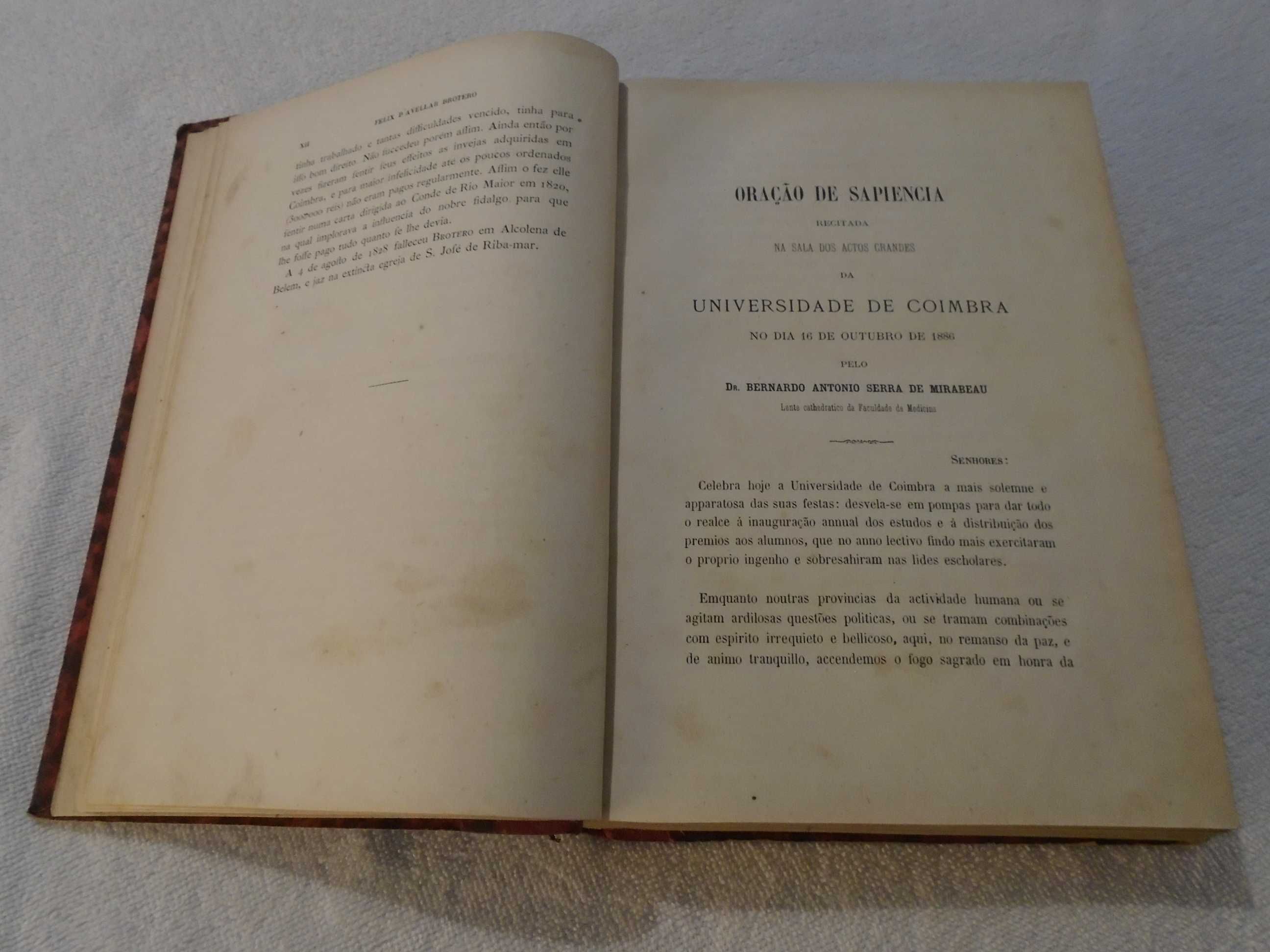 Livro antigo - Anuário da Universidade de Coimbra de 1886-7