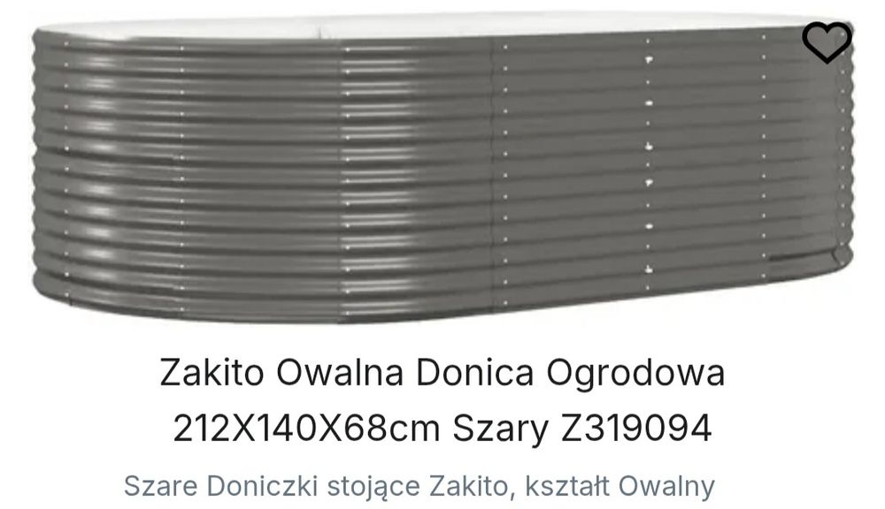 Vidaxl Donica Ogrodowa Srebrna 212X140X68Cm