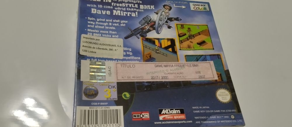 Dave Mirra Freestyle BMX – Game Boy Color (Original, Com Caixa)
