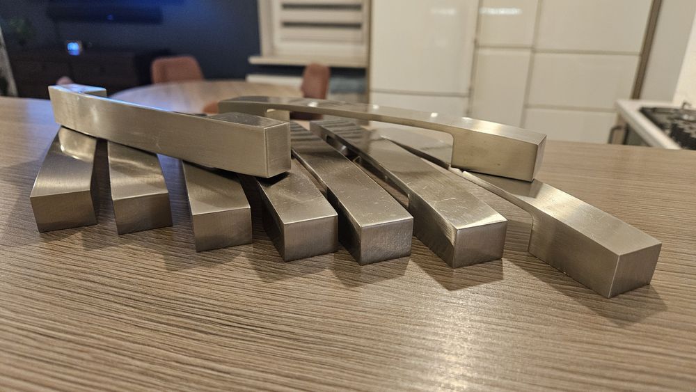 Uchwyty do mebli, chrom szczotkowany, 9 szt