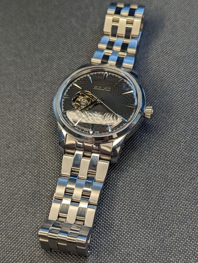 Seiko coctail czarny mod open heart