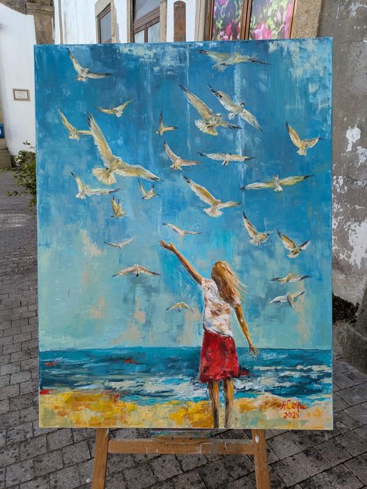 Quadro pintado á óleo sobre tela, 116x89cm