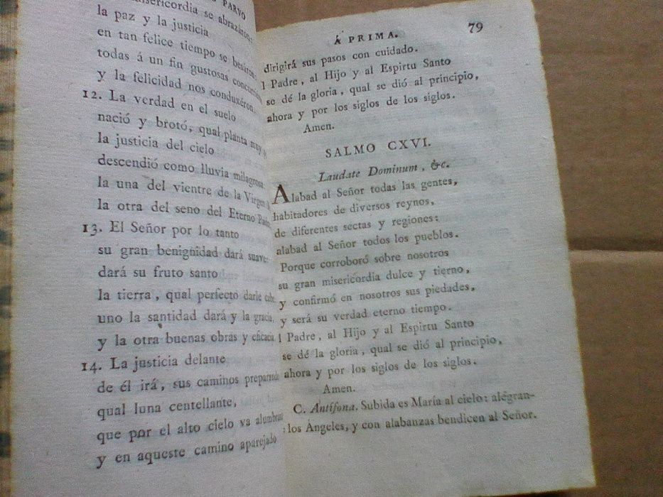 Version Parafrastica Del Oficio Parvo ... 1784