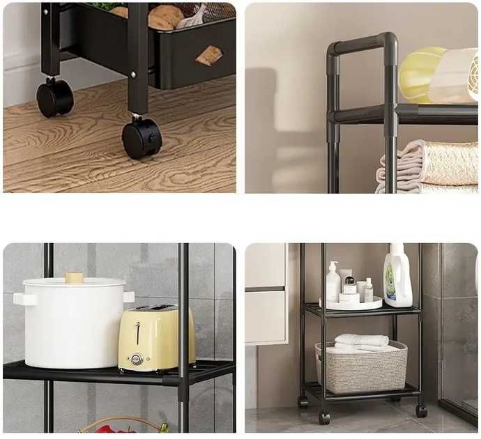 Етажерка на колесах, Підлогова полиця для кухні, Пересувний стелаж