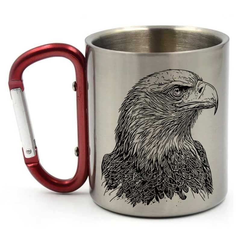 Kubek z karabińczykiem z nadrukiem Orłem, 300ml (NOWY)