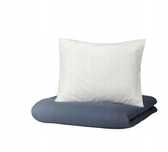 IKEA STRANDTRIFT komplet pościeli 150x200 50x60 Granatowo/biały 2szt.