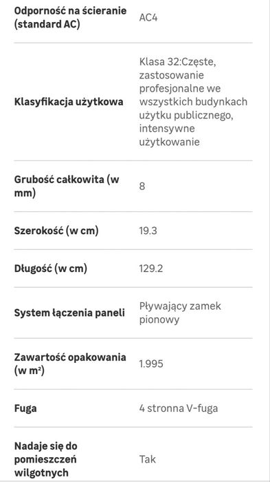 6 sztuk panele podłogowe Orzech Perganti AC4 8