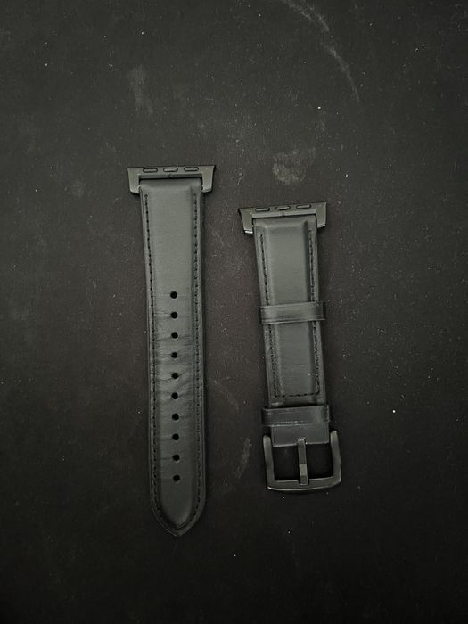 Czarny pasek skórzany do zegarka Apple Watch