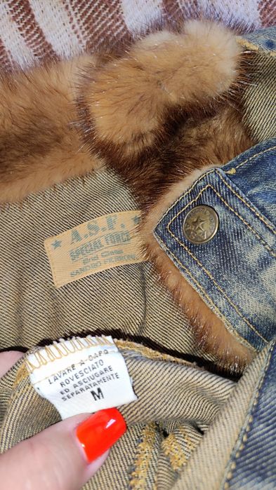 Куртка джинс с норкой М курточка