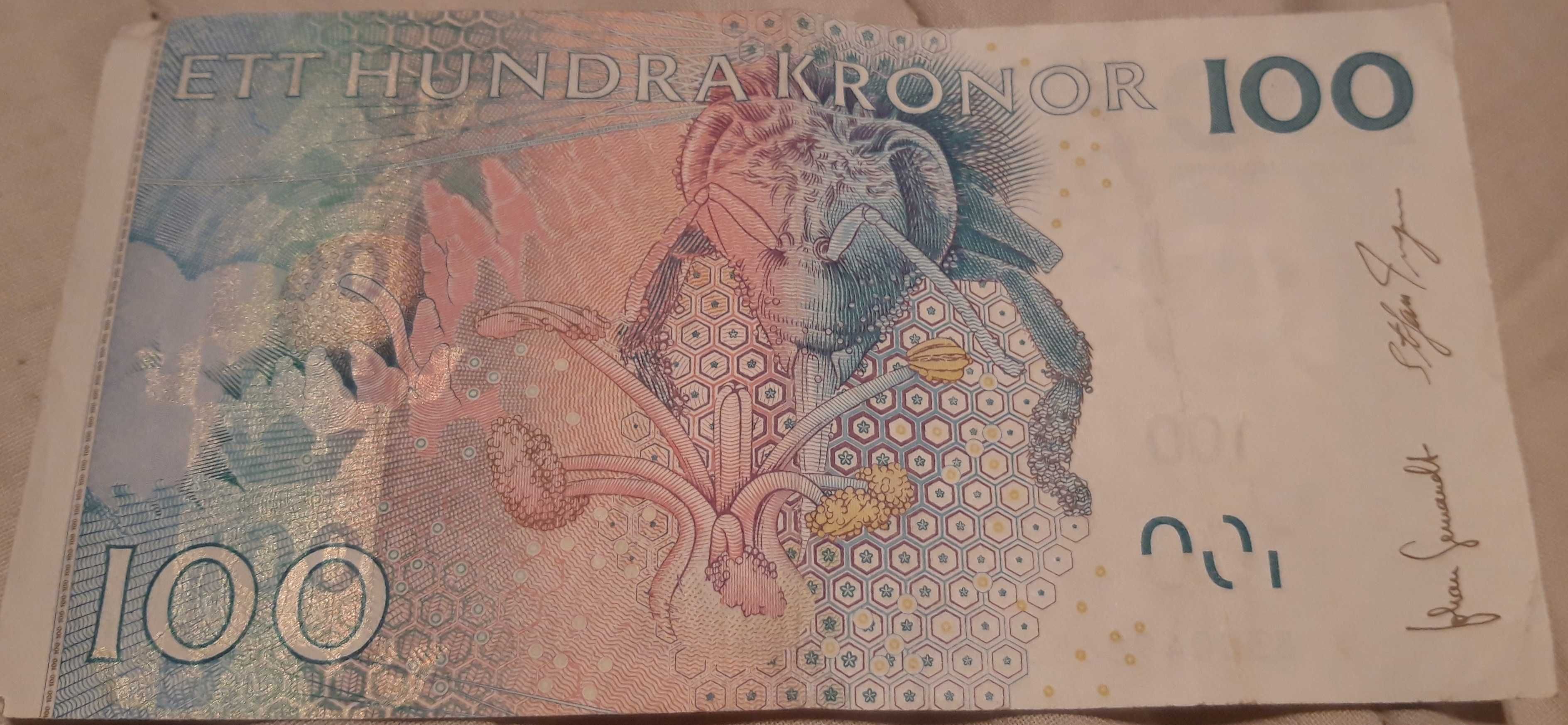 Banknot 100 koron szwedzkich oryginalny