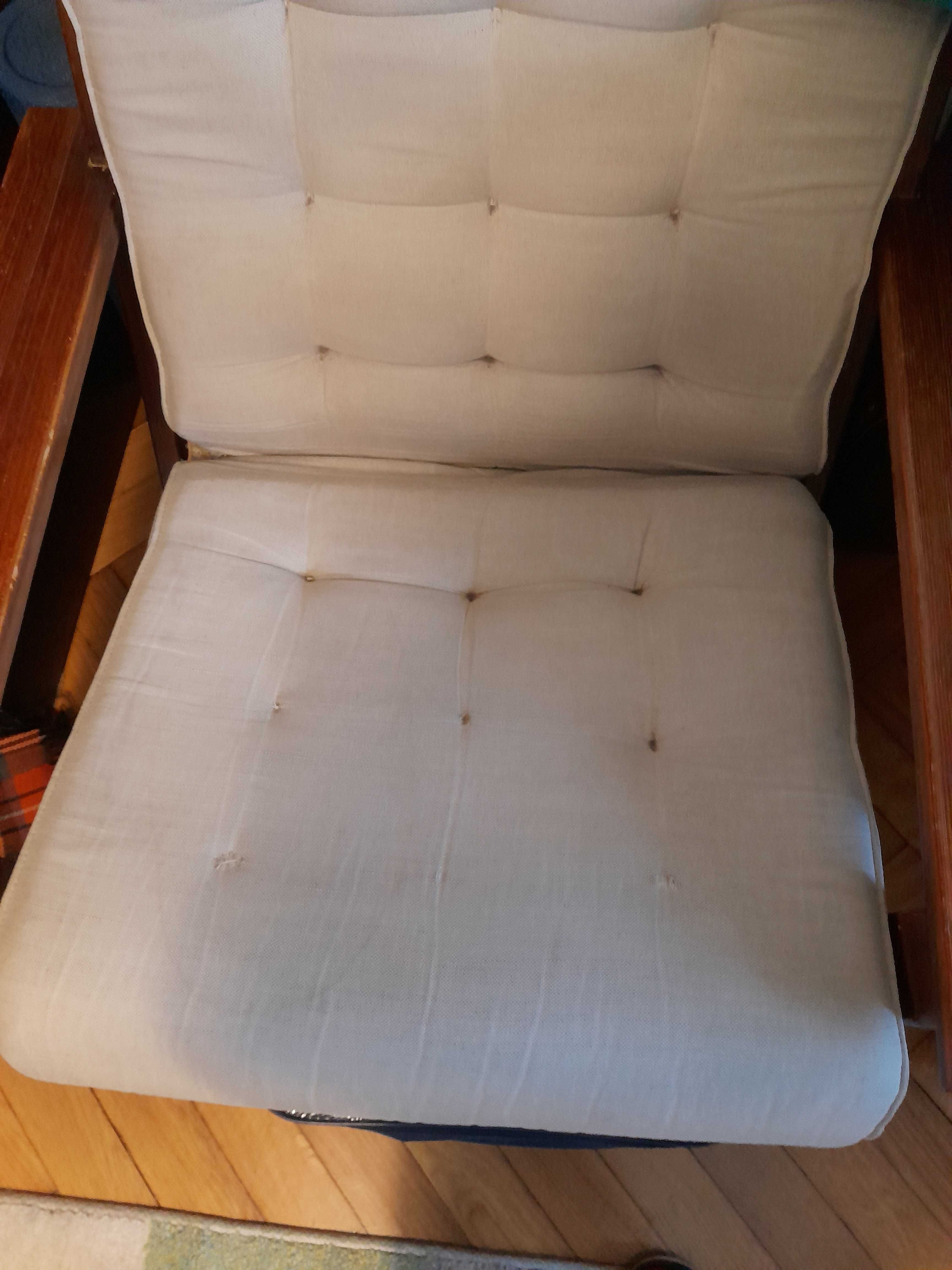 sofa 2os + fotel- KONTIKI komplet PRL;