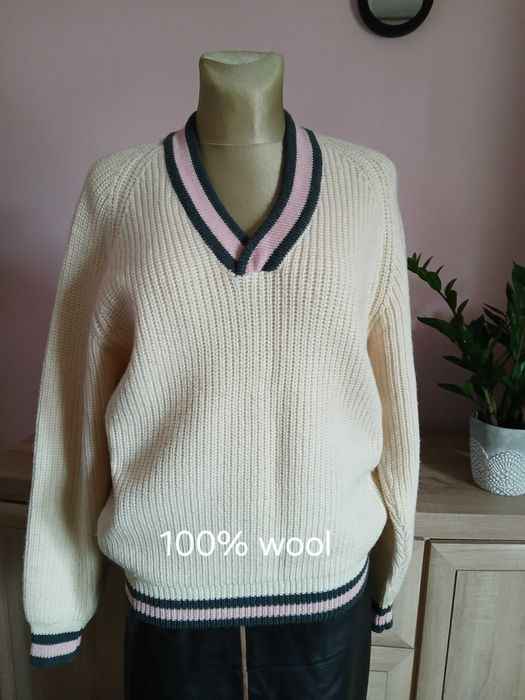 Claiborne ciepły Sweter meski r.L 100% wool