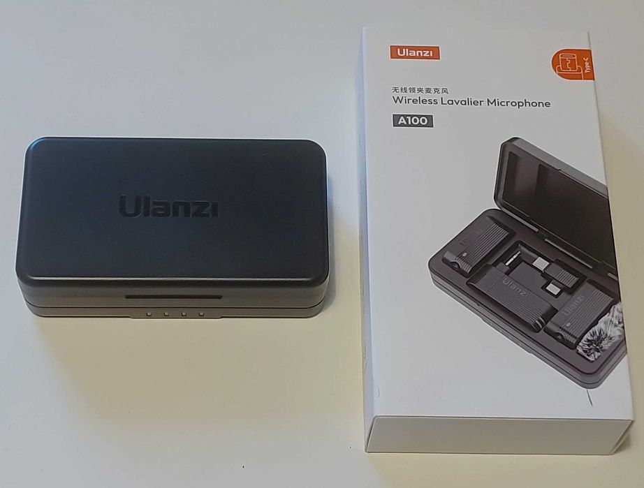 Ulanzi A100 mikrofon bezprzewodowy zestaw 2 mikrofony nadajnik