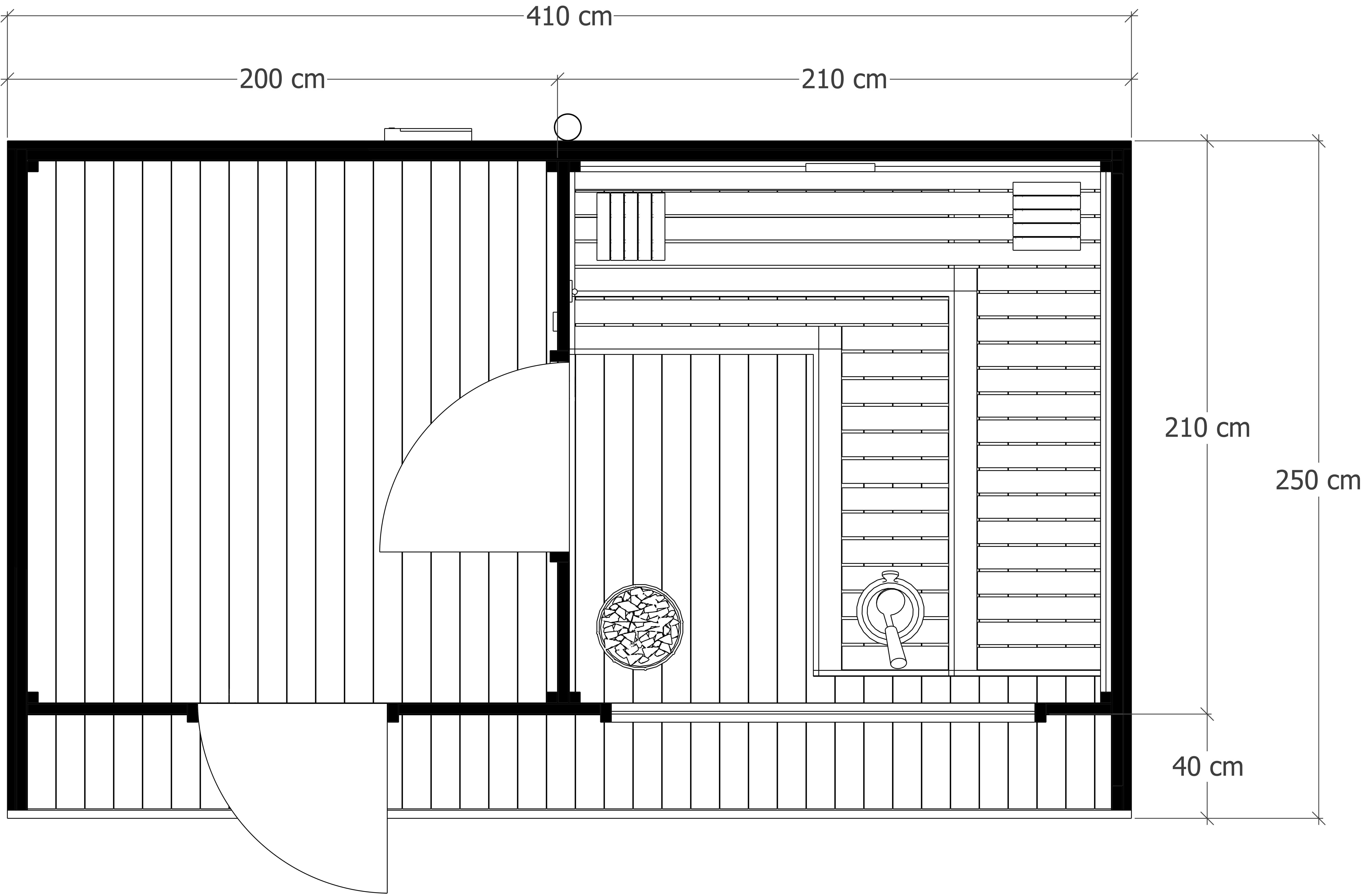 Sauna ogrodowa SADE 410 x 250 cm / DOSTAWA W CENIE