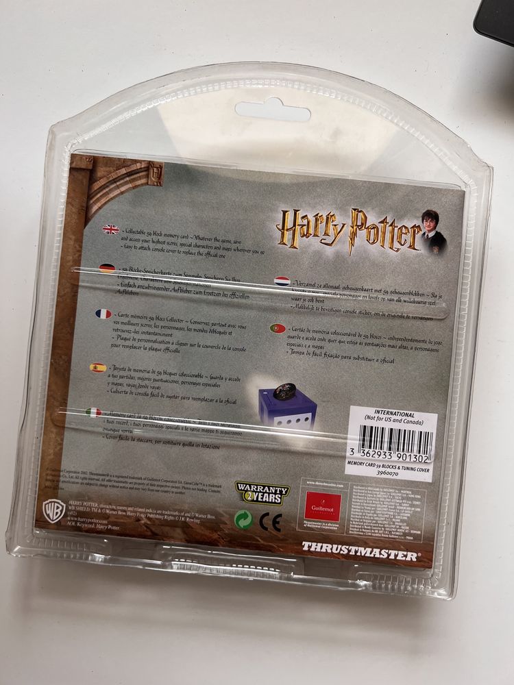 Memory Card e Faceplate Harry Potter para Gamecube ou wii