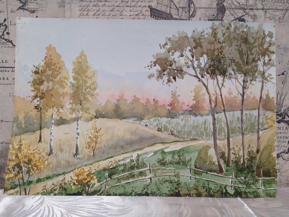 Картины времен СССР, акварель