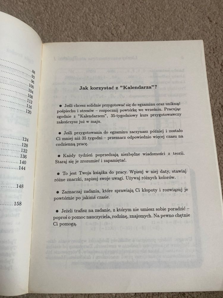 Matematyka kalendarz ósmoklasisty
