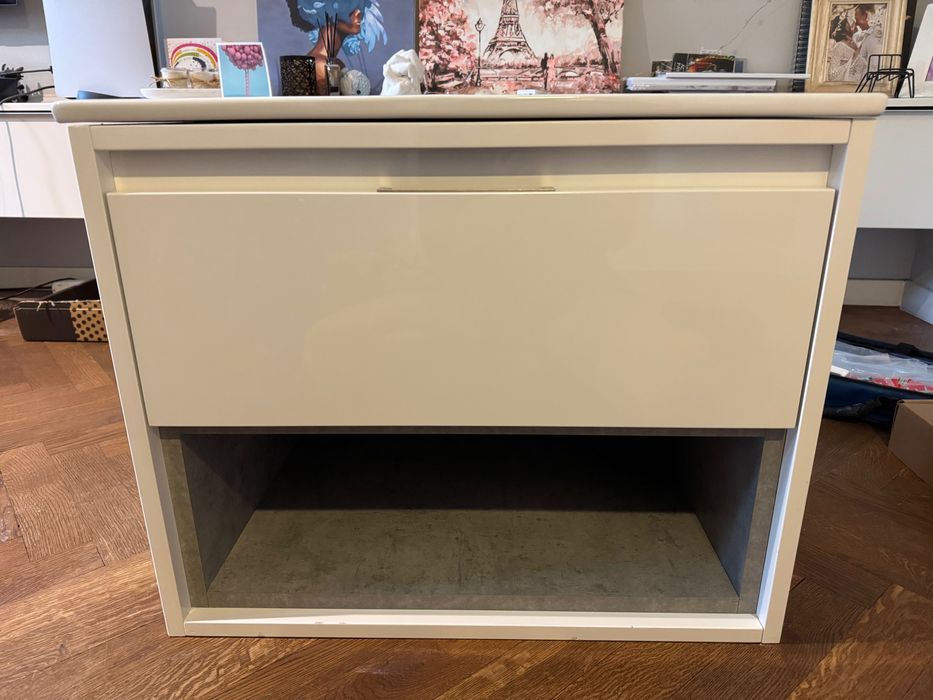 Szafka z umywalką Biały/Beton 61 cm