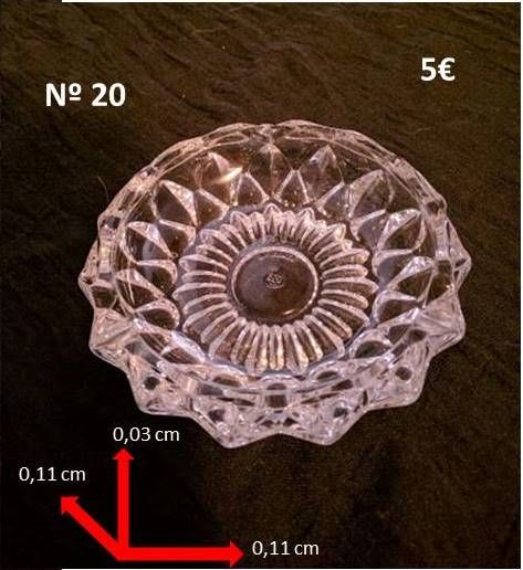 Caixas, taças, castiçais em cristal