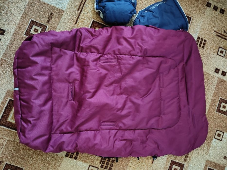 Набір конверт на овчині в коляску, сани. Рукавички на коляску