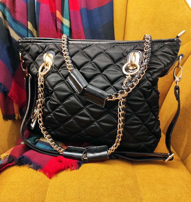 Нова жіноча чорна сумка велика MICHAEL KORS стьобана тканина