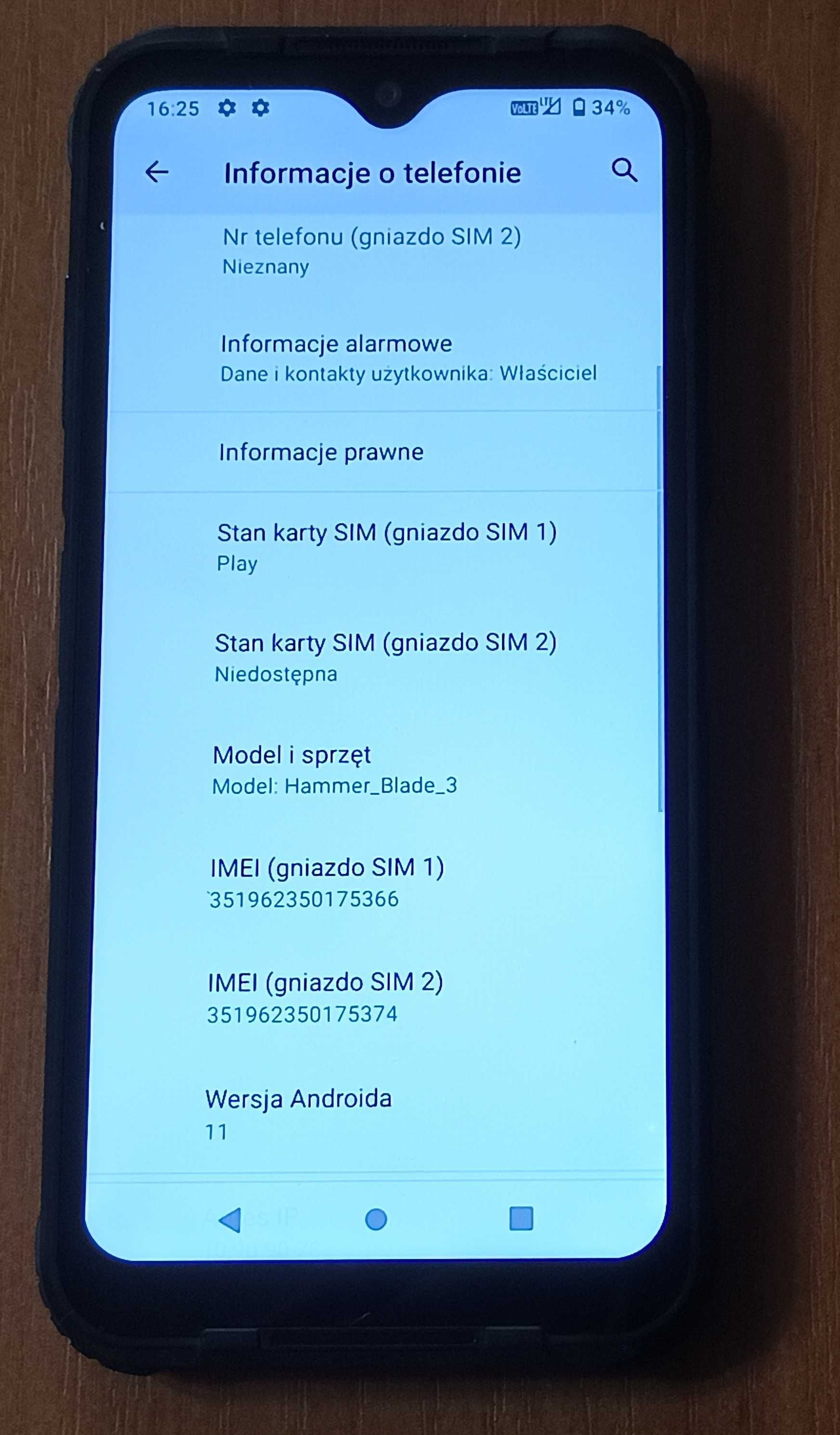 Hammer Blade 3 4GB/64GB Android 11 100% sprawny +bdb ekran bez rys