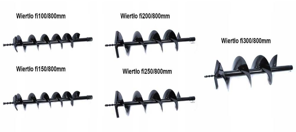 Wiertło do świdra wiertnicy glebowej świder do ziemi 100/800mm 10/80cm