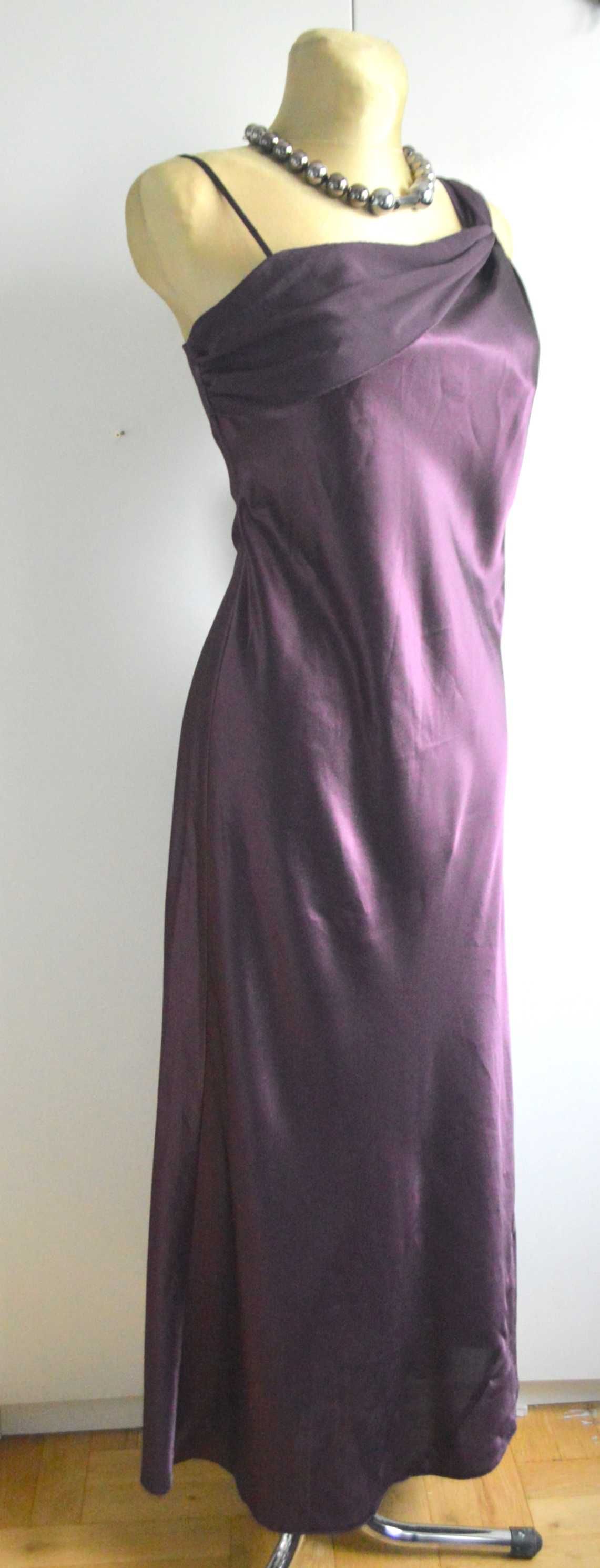 Yessica C&A sukienka piękna śliwkowa L/XL minimalizm maxi