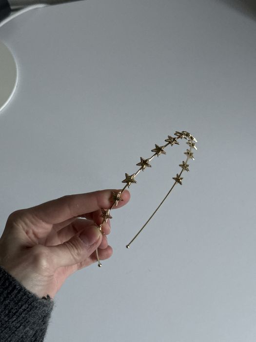 Обруч на голову золотистий з зірочками