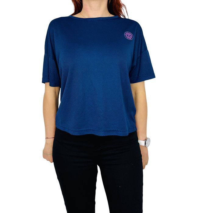 Granatowa sportowa koszulka z logo S 36