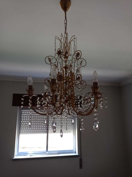 2 Candeeiros de teto e 2 de parede em cristal