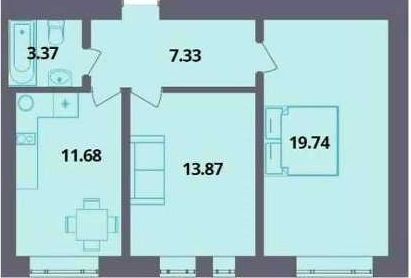 2-кімнатна квартира 60м2 в ЖК "ЄВРОПЕЙКА", Софіївська Борщагівка