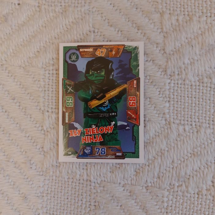 Karta Lego Ninjago nr 68 Zły Zielony Ninja  seria 1 z 2016 r.
