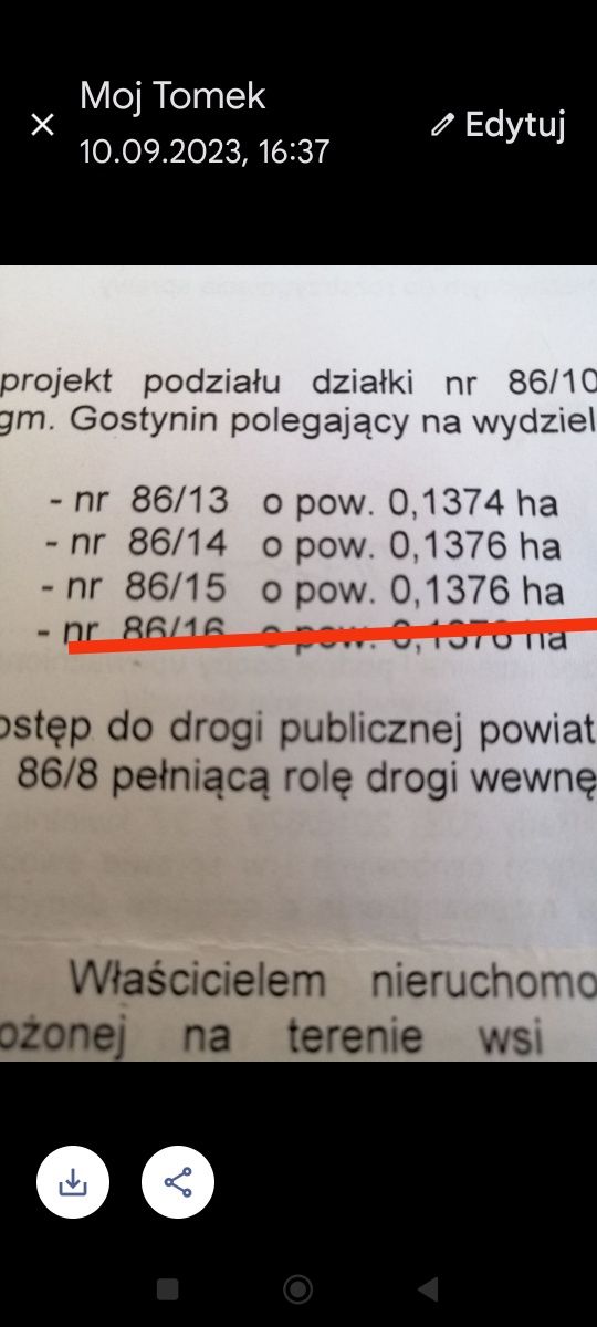 Sprzedam działkę budowlaną