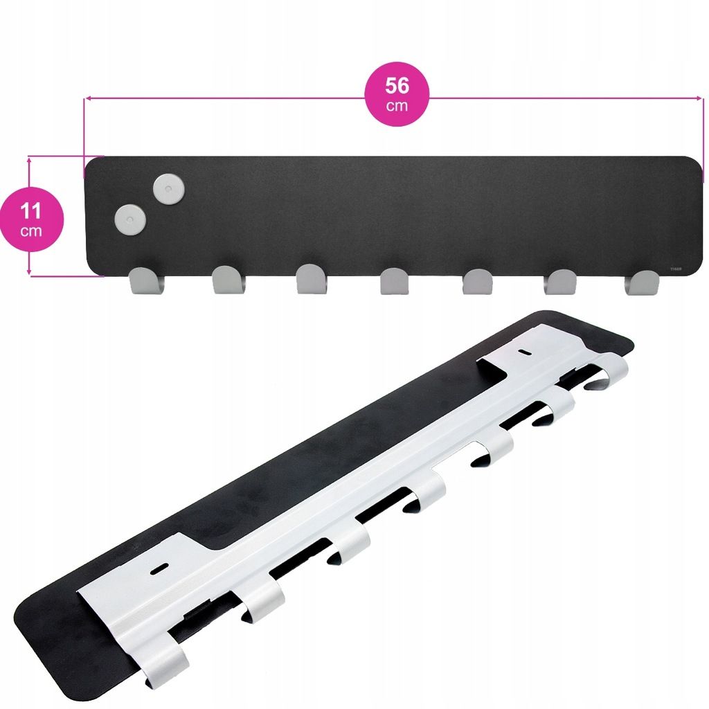 Wieszak na ubrania przedpokój tablica magnes 56cm