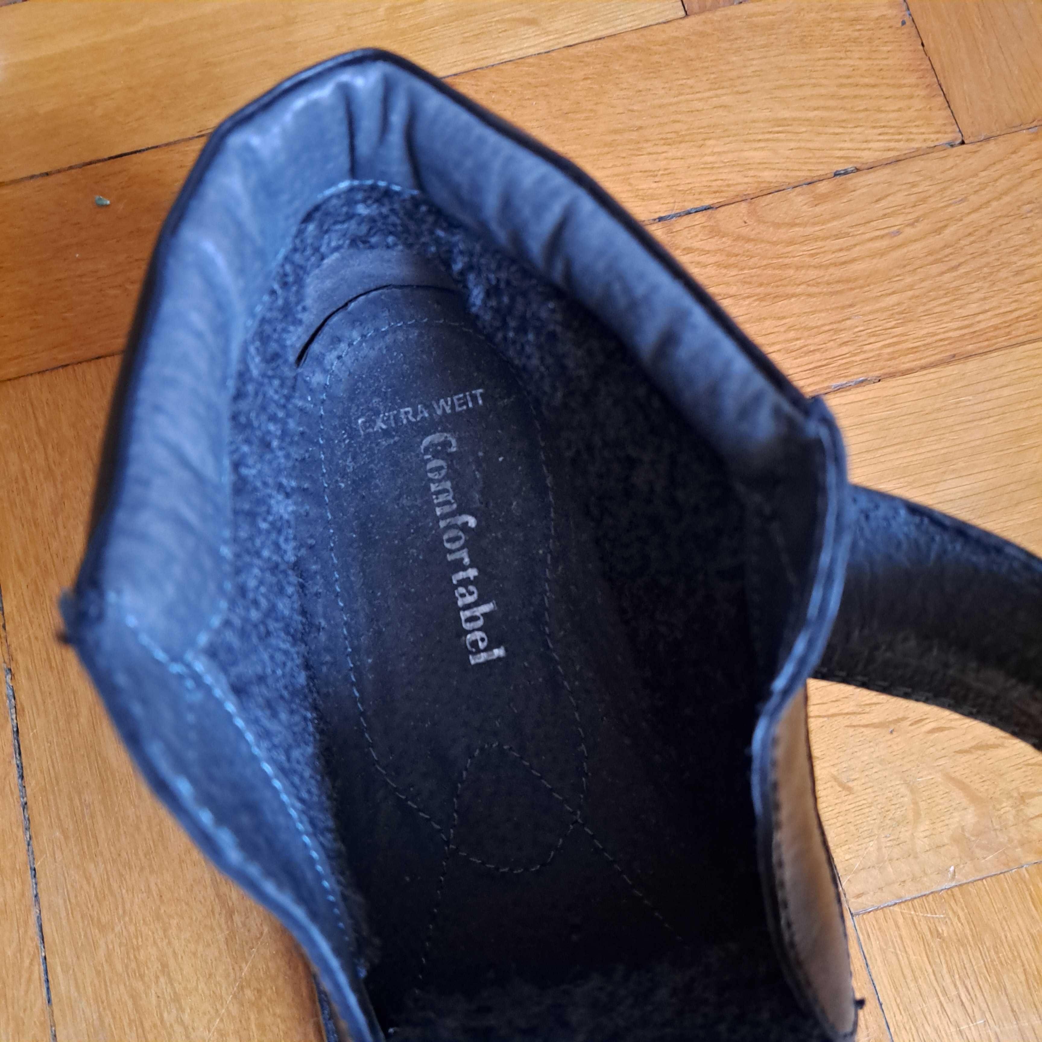 Zimowe botki trzewiki męskie COMFORTABEL 670499_1 czarne 43 szerokie
