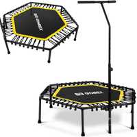 Trampolina do ćwiczeń z regulowanym uchwytem 124 cm czarno-żółta