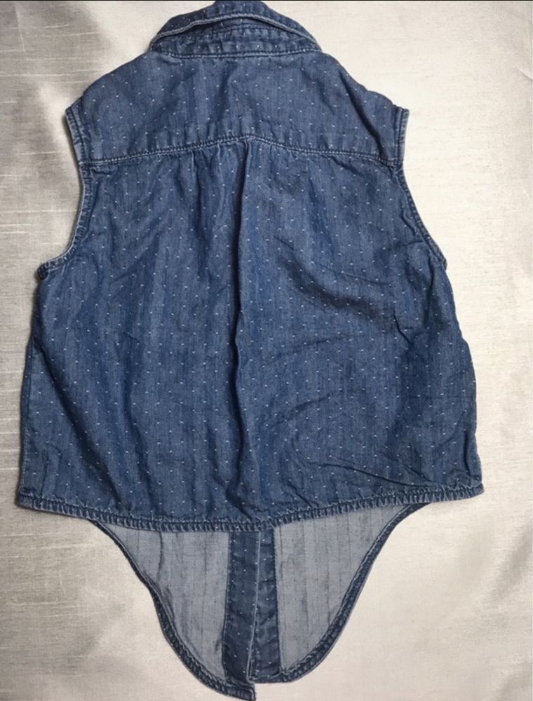 Koszula nowa wiązana bez rękawów H&M Denim r. 98