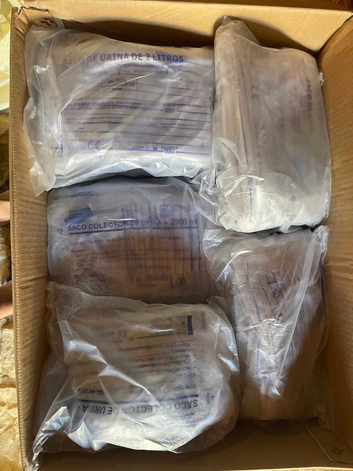400 Sacos Coletores de Urina 2L – Novos, com Mangueira e Válvula