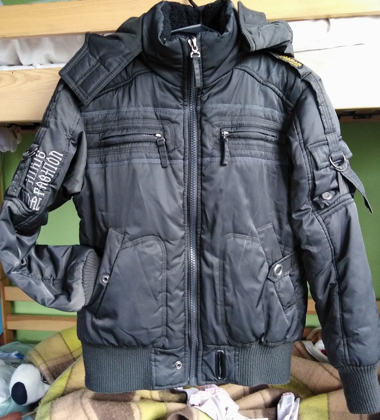 Kurtka zimowa, styl wojskowy, bomberka HIKIS r:152 /k8.