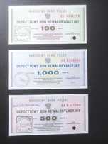 Depozytowy bon rewaloryzacyjny - 3szt UNC