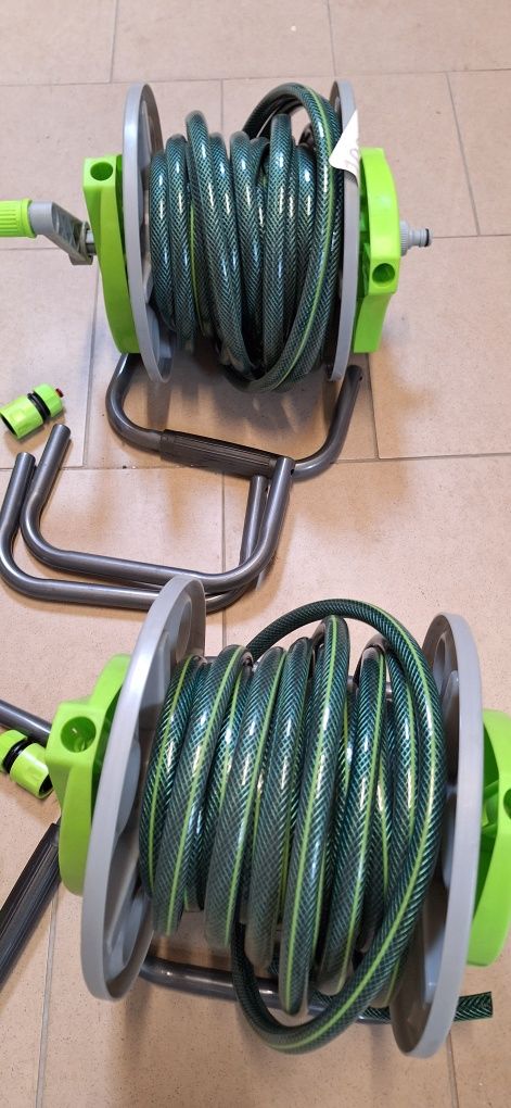 Wąż ogrodowy na bębnie 2 szt 2x15m