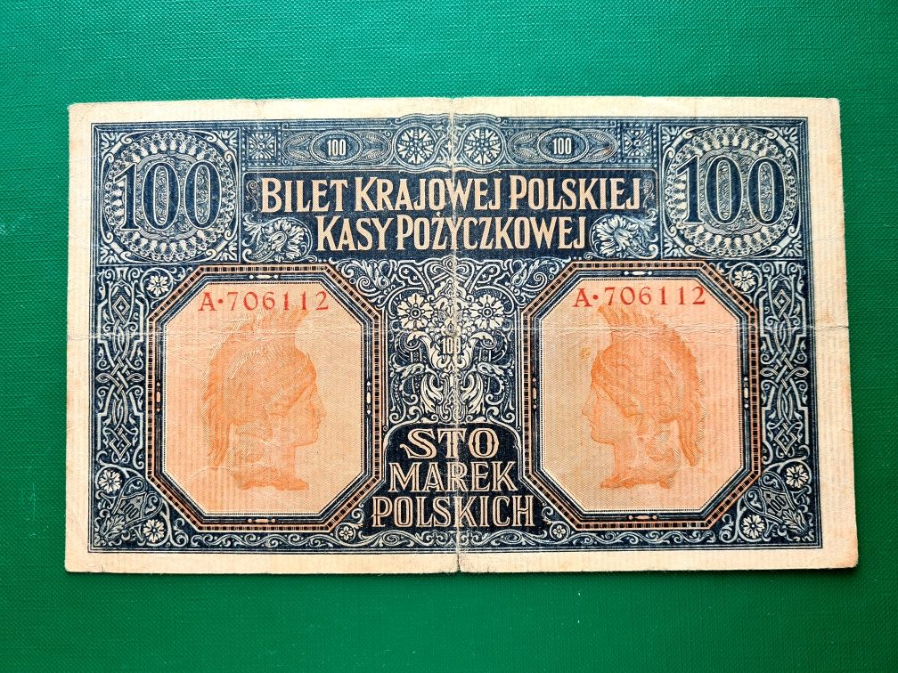 Sprzedam banknot 100 Marek Polskich 1916r Jenerał, polecam