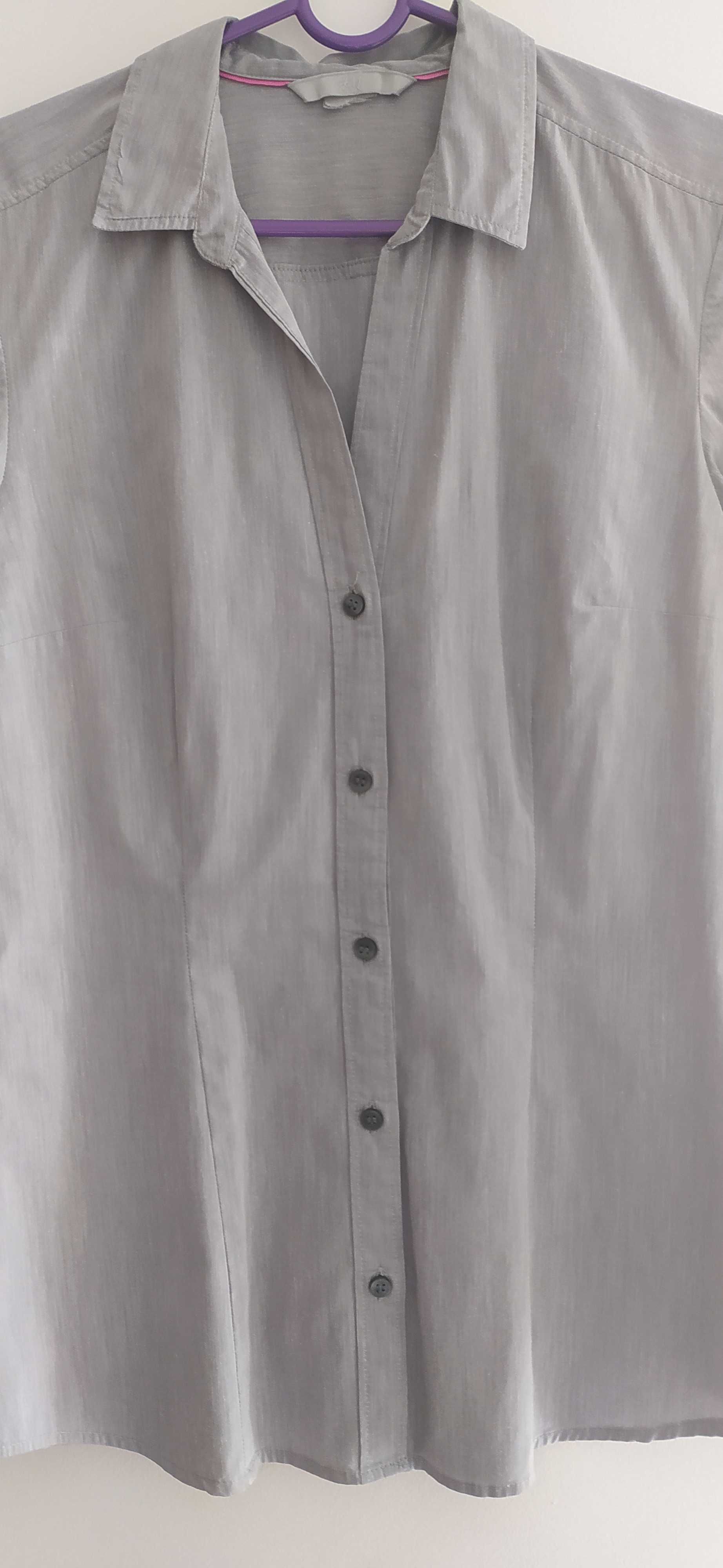 Camisa H&M cinzenta, Slim Fit com manga comprida - tamanho S