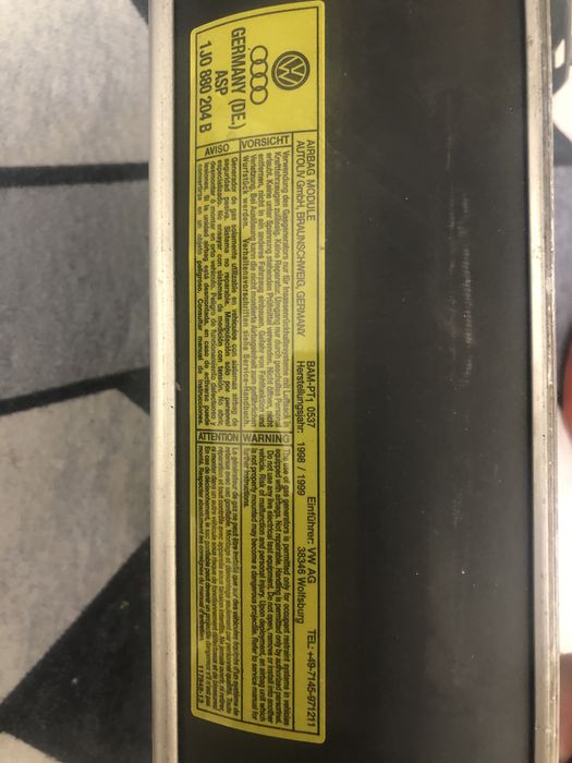 Подушка безопасности skoda golf