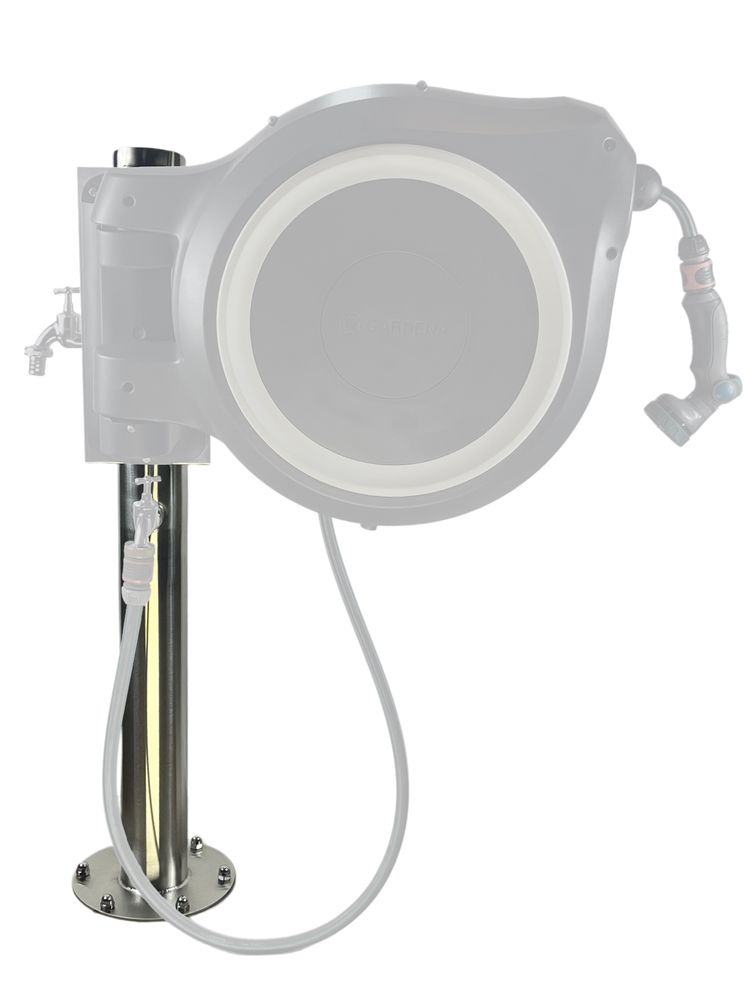 Kran ogrodowy +mocowanie 3x 3/4 hydrant słupek kranik 100cm INOX