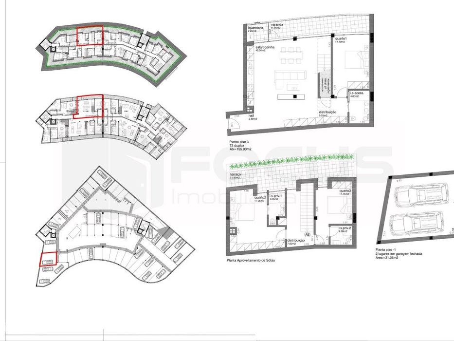 Novo apartamento T3 DUPLEX com varanda, junto á Universidade de Aveiro