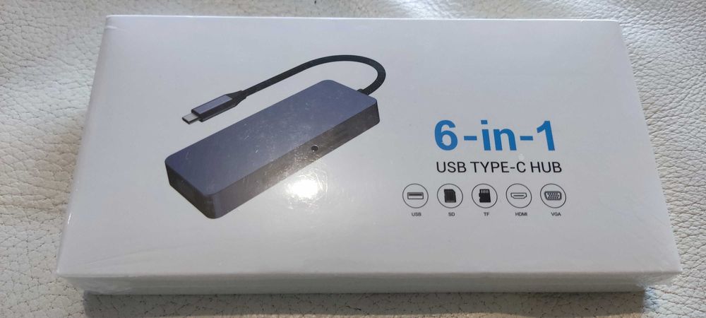 NOVO - Adaptador USB C Hub 4K HDMI, 6 em 1 para MacBook Pro/Air